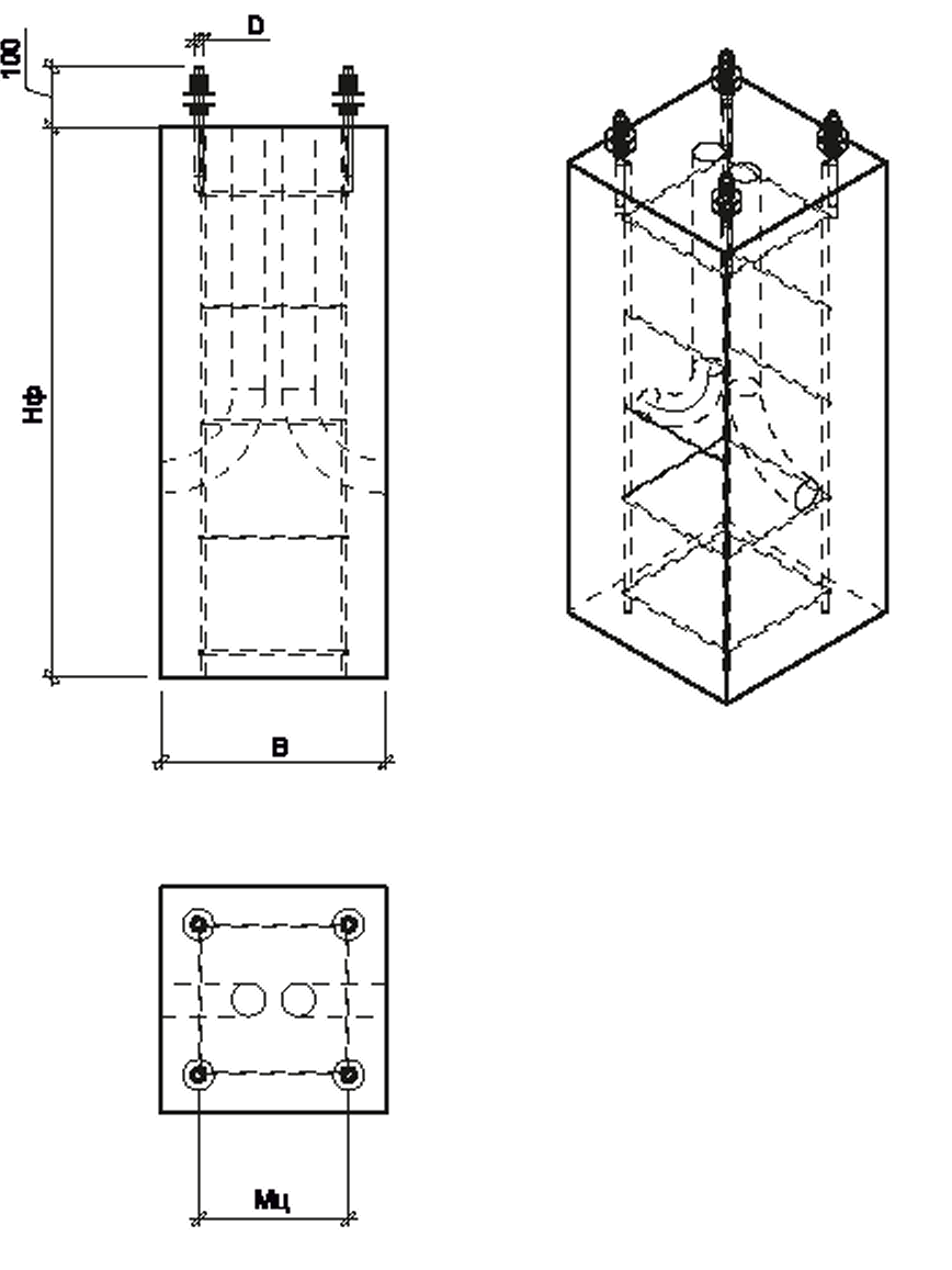 Фундаментные блоки ФБ-2(1)-500/1700 под опоры освещения